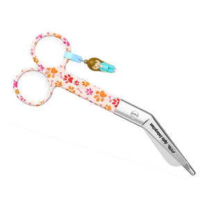 Tijeras de Acero Inoxidable con Diseño de Huellas de Perro Naranja, Tipo Pico de Pato, para Cortes Rápidos y Precisos en Vendajes, Uso Hospitalario - Product Image 4