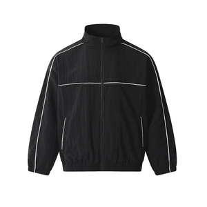 Custom logo Oem Reflective Piping Stripe Blank Track <b>Jacket</b> Wind Breaker Windbreaker Nylon Tracksuit High Quality Unisex for <b>Men</b> - Product Image 6