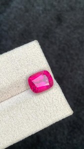 Piedra preciosa de turmalina rubelita natural, corte cojín, piedra suelta afgana, color rosa rojizo intenso, para la elaboración de joyería fina. - Product Image 3