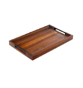 Natural Bulk Acacia Wood Modern <b>Large</b> <b>Serving</b> <b>Tray</b> Handle Hand Painted Decorative Eco-Friendly Customizable Food Bedtime - Product Image 1