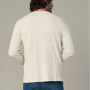 Camiseta de Hombre Estilo Moderno, Tejido Waffle, Cómoda, Mezcla de Algodón, Manga Larga, Informal, Ligera, para Uso Diario - Product Image 4