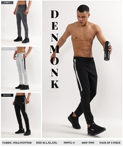 Pantalon de sport slim pour homme, idéal pour la course et la gym, en poly-coton Lycra importé (280 GSM) - Product Image 3