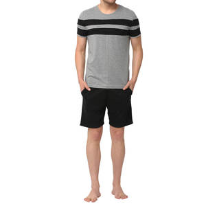 Ensemble décontracté homme été 2 pièces personnalisé avec logo, respirant, streetwear / prix de gros, t-shirt oversize color block et short - Product Image 1