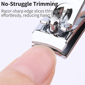 Professional 4-in-1 Single Spring Manicure & Pedicure <b>Nail</b> Kit Stainless Steel Grooming <b>Set</b> with Bag Black & Red - Product Image 3