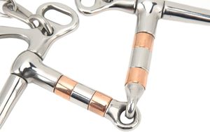 Bocado de caballo de acero inoxidable y cobre con cadena para boca de caballo de 125 mm - Product Image 4