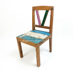 Handcrafted <b>Rustic</b> <b>Dining</b> <b>Chair</b> Reclaimed Boat Wood Eco-Friendly Original Color Indoor Outdoor Resort Home Villa Furniture - Product Image 2