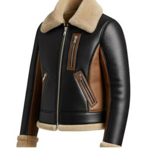 Sheep <b>Leather</b> <b>Jacket</b> Paired With Genuine Goat Fur Inner for Wholesale Custom High Quality Real Shearling <b>men</b> <b>jacket</b> Bomber Jacke - Product Image 1