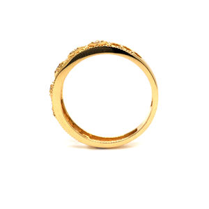 Bague Éternité Classique en Or Jaune 18K Massif avec Diamants Taille Cœur, Motif Géométrique, Sertissage à Griffes, Plaqué Rhodium, Certifiée IGI - Product Image 4