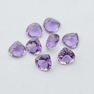 Nouveau Stock 9mm naturel brésil améthyste à facettes coeur pierres parfaites taillées à la main pierres précieuses pour bijoux à bricoler soi-même au prix de gros en vrac - Product Image 2