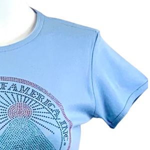 เสื้อยืดคอกลมสีฟ้าอ่อนสำหรับผู้หญิง ลายกราฟิก Family Heritage 1938 แขนสั้น สไตล์ลำลอง ผ้าฝ้าย วินเทจ - Product Image 3