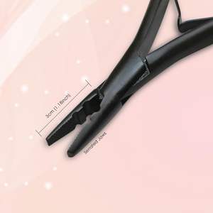 Pince à extensions capillaires professionnelle Obexa en acier inoxydable à 2 trous, outil multifonctionnel pour usage commercial, micro-anneaux, perles, liens - Product Image 4