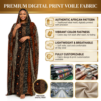 Toub Soudanais Léger et Modeste, Direct Usine, 4,5 Mètres, Imprimé Numérique, Ensemble Tobe Africain pour Femmes Musulmanes, Voile Japonais, Usage Quotidien
