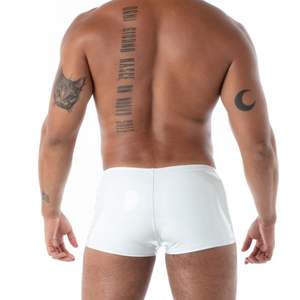 Slip sans fond en cuir tricoté effet seconde peau noir pour homme, style fetish, extensible, sexy, dos ouvert, respirant et confortable - Product Image 6