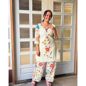 Beautiful Party Wear Top and Bottom <b>Set</b> with <b>Embroidery</b> Work XL Size - Product Image 2