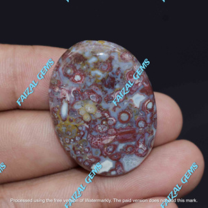FAIJAN GEMS - Gema Natural Ovalada de Jaspe con Diseño de Piel de Leopardo, Certificada por Terceros, Calidad Superior para la Elaboración de Joyas - Product Image 3