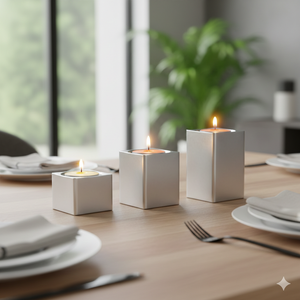 เชิงเทียน7ชิ้นเชิงเทียนโลหะขนาดใหญ่สำหรับตกแต่งบ้านเชิงเทียนสแตนเลส - Product Image 1