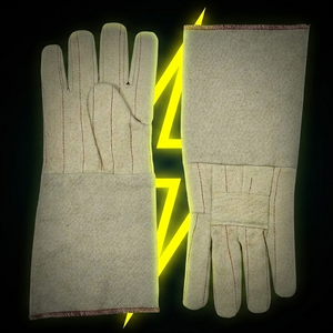 Guantes de trabajo de algodón de molino caliente resistentes al calor de alta resistencia 28oz Guantes de protección industrial de doble palma Guantelete de seguridad - Product Image 1