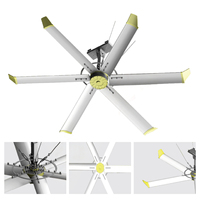 VEICHI Üç Fazlı 380V 7.5M PMSM Motorlu HVLS 6 Alüminyum Kanatlı Santrifüjlü Havalandırma Aksiyal Akışlı Hvls Tavan Vantilatörü (Kantinlar için)