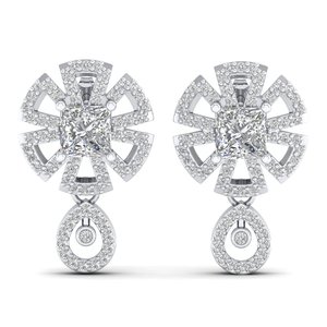 ต่างหูห้อยประดับเพชรโมอิสซาไนต์ REYES Exquisite เงินแท้ 925 ชุบทองคำขาว 14K 18K โรเดียม ของขวัญวันครบรอบ - Product Image 2