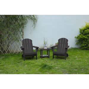 Adirondack Chair Set with Side <b>Table</b> 3-Piece <b>Folding</b> Gray <b>Garden</b> Furniture Includes 2 Chairs and 1 <b>Table</b> - Product Image 1