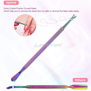 Pousse-cuticules en métal de haute qualité, outil de salon professionnel pour le soin des ongles, pousse-cuticules en acier inoxydable - Product Image 4