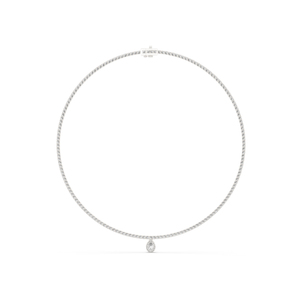 สร้อยคอทองคำ 14k สีเหลือง ประดับเพชรทรงลูกแพร์/ทรงกลม เพชรเพาะเลี้ยงสำหรับสวมใส่ทุกวันสำหรับผู้หญิง |   เพชรที่เพิ่งเพาะเลี้ยง - Product Image 2