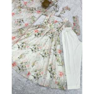 Hermoso Vestido Anarkali de Rayón Talla XS con Dupatta para Fiestas - Product Image 5