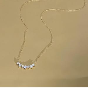 Collier minimaliste pour femme AMBER JEWELS plaqué or 14 carats avec diamant de laboratoire taille brillant rond certifié IGI – Cadeau idéal - Product Image 4