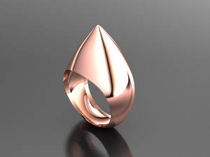 Anillo de Cóctel Unisex de Latón con un Solo Puntas Chapado en Oro de 18K - Product Image 3