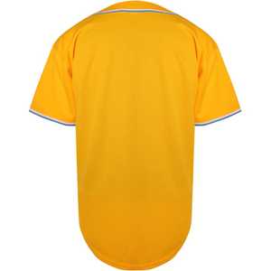 Maillot de baseball jaune à manches courtes, boutonné sur le devant, unisexe, pour adulte, vêtements de sport respirants, séchage rapide, grande taille, polyester, couleur unie - Product Image 2