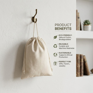 Sac à dos en toile de coton personnalisé avec cordon de serrage |   Sac de sport écologique |   Sac de courses pour épicerie |   Sac fourre-tout promotionnel uni - Product Image 2