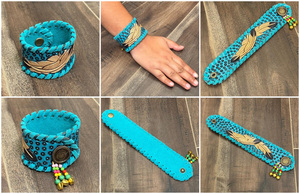 Pulsera llamativa de cuero a mano de moda de alta calidad personalizada, pulsera de cuero genuino a presión con botón de Metal, estilo de ocio para mujer - Product Image 3