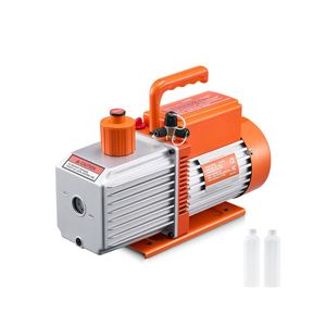Pompa per vuoto rotativa a palette a 2 stadi ad alte prestazioni per HVAC, 9 CFM, per sistemi R134a R22 R410a, kit pompa per vuoto AC auto con bottiglia dell'olio - Product Image 1