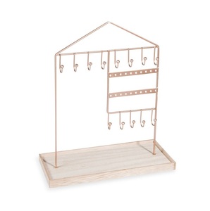 Multi Functional Metal Jewelry Stand With <b>Hooks</b> Tray And Bar For Necklace Bracelet Ring Storage <b>Display</b> Organizer - Product Image 1
