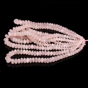 ลูกปัดโรสควอทซ์ธรรมชาติแกะสลักรูปแตงโมขนาด8-12มม. เพื่อทำเครื่องประดับ - Product Image 4