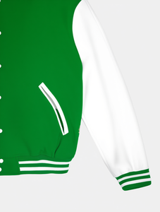 Chaqueta universitaria de béisbol para hombre, OEM, con parches bordados, chaqueta Letterman personalizada para hombre, con mangas de cuero, talla grande. - Product Image 3