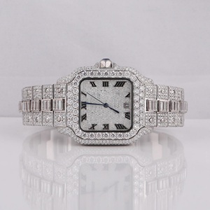 Reloj de Pulsera de Cuarzo de Acero Inoxidable con Diamantes Moissanite para Hombre, de la Mejor Calidad, Lujoso, con Incrustaciones de Diamantes, Ideal para Regalo, Disponible para la Venta - Product Image 1