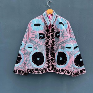 Handmade Suzani Embroidery Cotton <b>Jacket</b> Vintage Suzani Coat Boho Style Kimono Short Blazer Gift For Her - Product Image 5