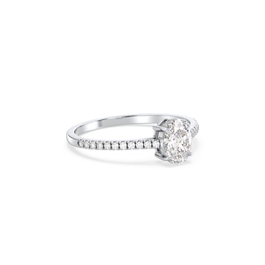 REYES VVS D Color IGI Certificated Oval Cut 1.14CT Lab Grown Diamond Ring in 14K Solid Gold Wedding Proposal Fine Jewelry - Product Image 3