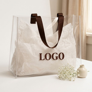 Custom OEM Clear Color Transparent PVC <b>Tote</b> <b>Bag</b> Waterproof <b>Large</b> Capacity Jelly Shopping Handbag Shoulder Strap Custom Logo Long - Product Image 3