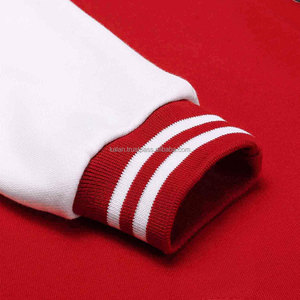 <b>Men's</b> Red White Varsity <b>Jacket</b> Casual Fleece <b>Baseball</b> Coat Turn-down Collar Button Closure Cotton <b>Jacket</b> - Product Image 4