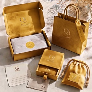 Luxury Jewelry Packaging Collection Set With <b>Matching</b> <b>Boxes</b> Custom Design Drawer Box Pouch & Mailer Paper Bag - Product Image 6