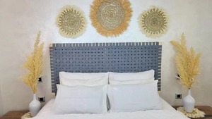 Handmade Wooden Rattan Cane <b>Headboard</b> <b>King</b> <b>Size</b> Natural Finish Modern Bedroom Furniture Decorative Backboard - Product Image 4