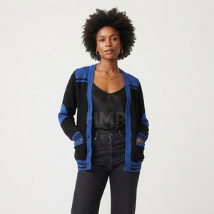 HMR Acrylic Sorority Sisterhood Custom Logo Full Sleeve Standard <b>Thickness</b> Blue Black Winter Wear <b>Cardigan</b> - Product Image 1