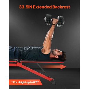 Sit-Up pieghevole regolabile e panca pesi per l'allenamento della forza della palestra di casa per l'allenamento a casa e l'uso in ufficio - Product Image 3