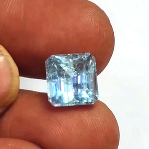 1 pièce d'aigue-marine bleue naturelle, taille octogonale, facettée, 9,5 mm, 5 carats, IRoc Sales Brésil, pierre précieuse en vrac certifiée pour la fabrication de bijoux - Product Image 4