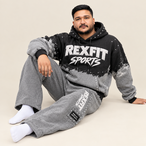 Ensemble de survêtement unisexe personnalisé avec étiquette, gris et noir, imprimé, style streetwear, vêtements d'automne, sweat-shirt et pantalon de jogging en tissu FRENCH TERRY - Product Image 3