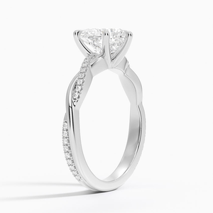 Bague de mariage classique pour femme en argent sterling 925 avec moissanite taille cœur et bande torsadée - Product Image 6