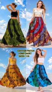 New ODM Summer Frill Cotton Eco-Friendly Breathable Washable Floor-Length <b>Floral</b> Print Bohemian Women's Beach Wrap Gypsy <b>Skirt</b> - Product Image 3