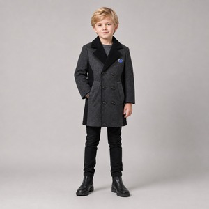 Fashionable Kids Woolen Trench Coat Warm Versatile Winter Outerwear All Occasions Breathable High Quality Kids Woolen Coat - Product Image 1